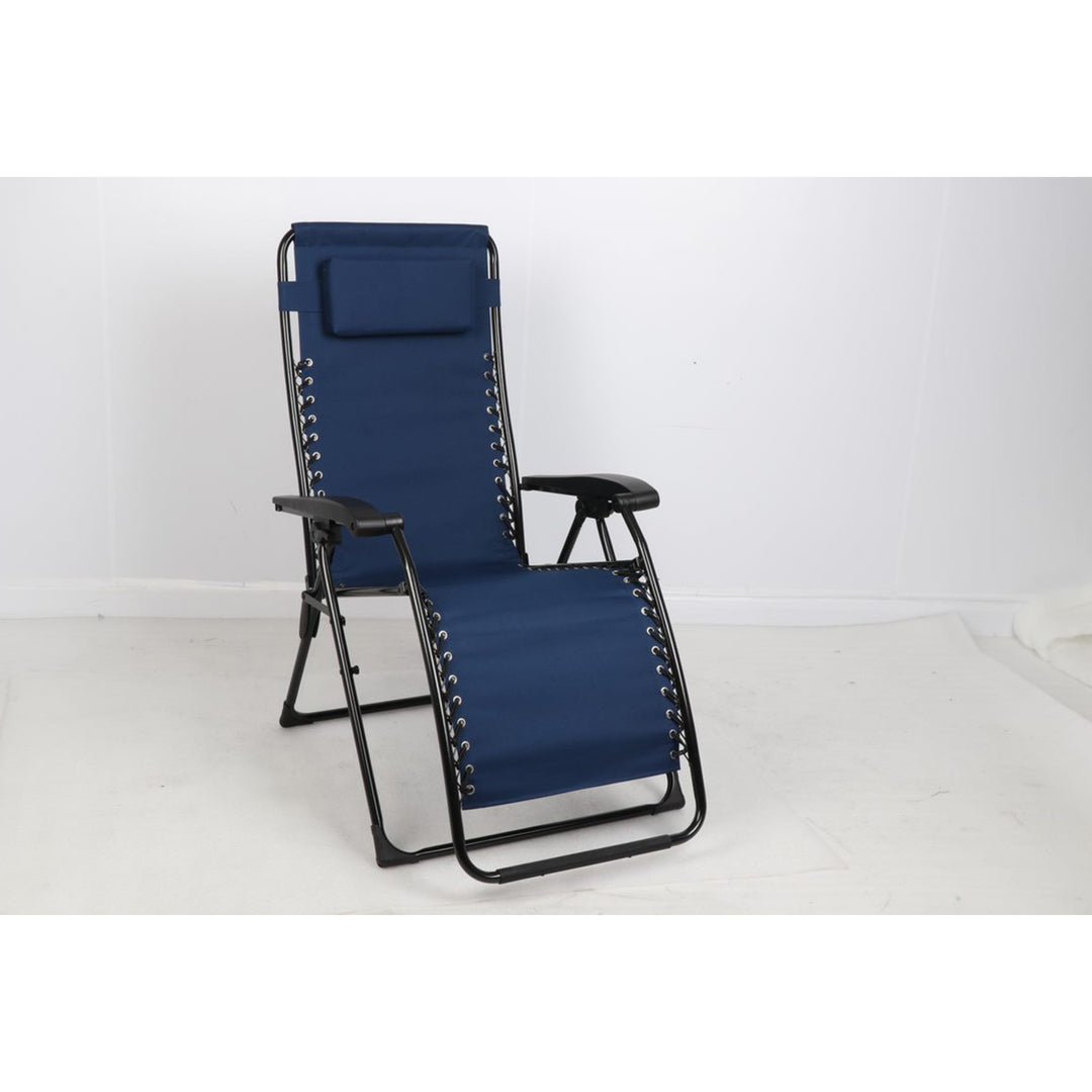 Guidesman LC-8014 Foldable Locking Outdoor Steel Zero Gravity Lounge Chair, Blue