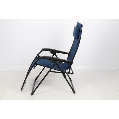 Guidesman Foldable Locking Outdoor Steel Zero Gravity Lounge Chair, Blue(2 Pack) - VMInnovations