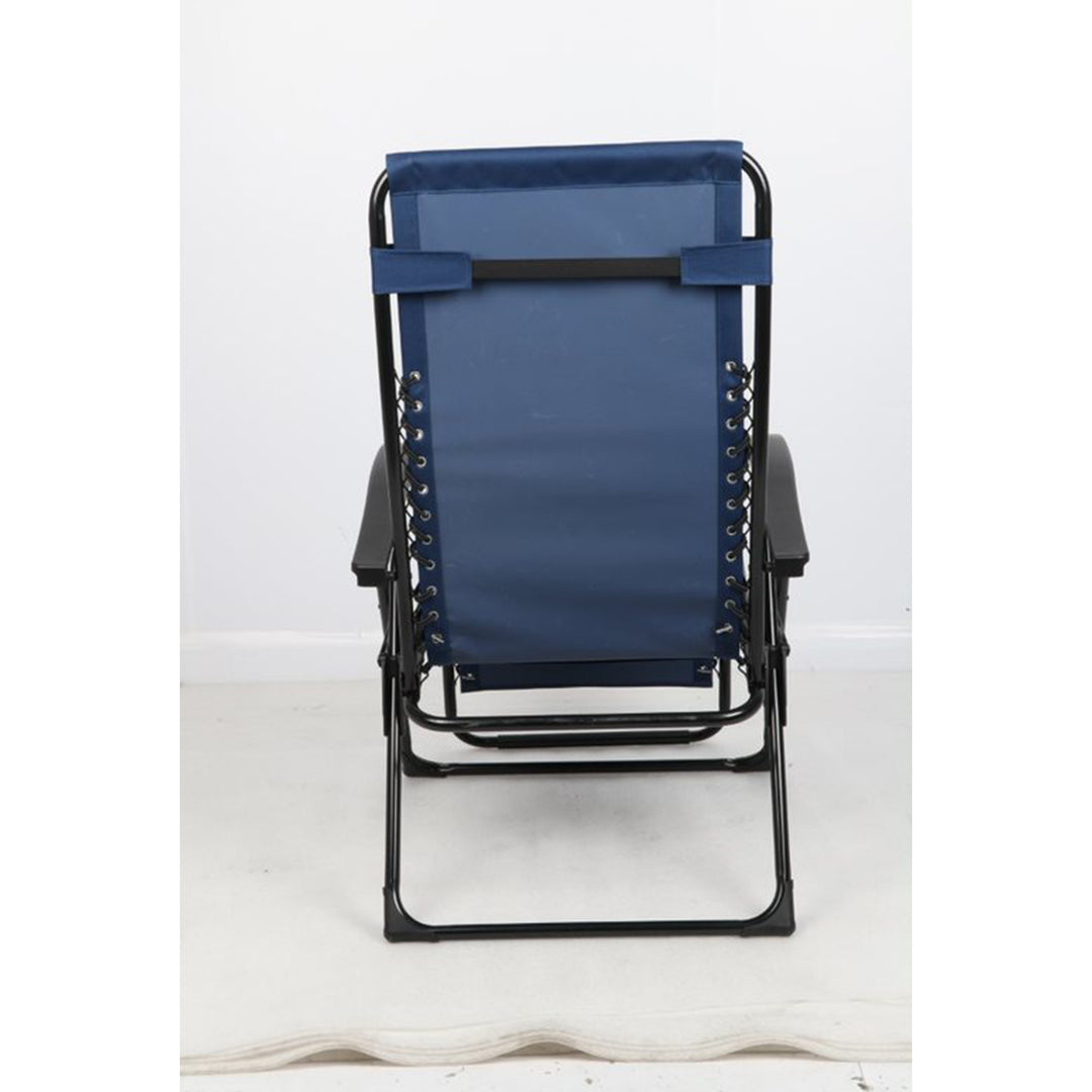 Guidesman LC-8014 Foldable Locking Outdoor Steel Zero Gravity Lounge Chair, Blue