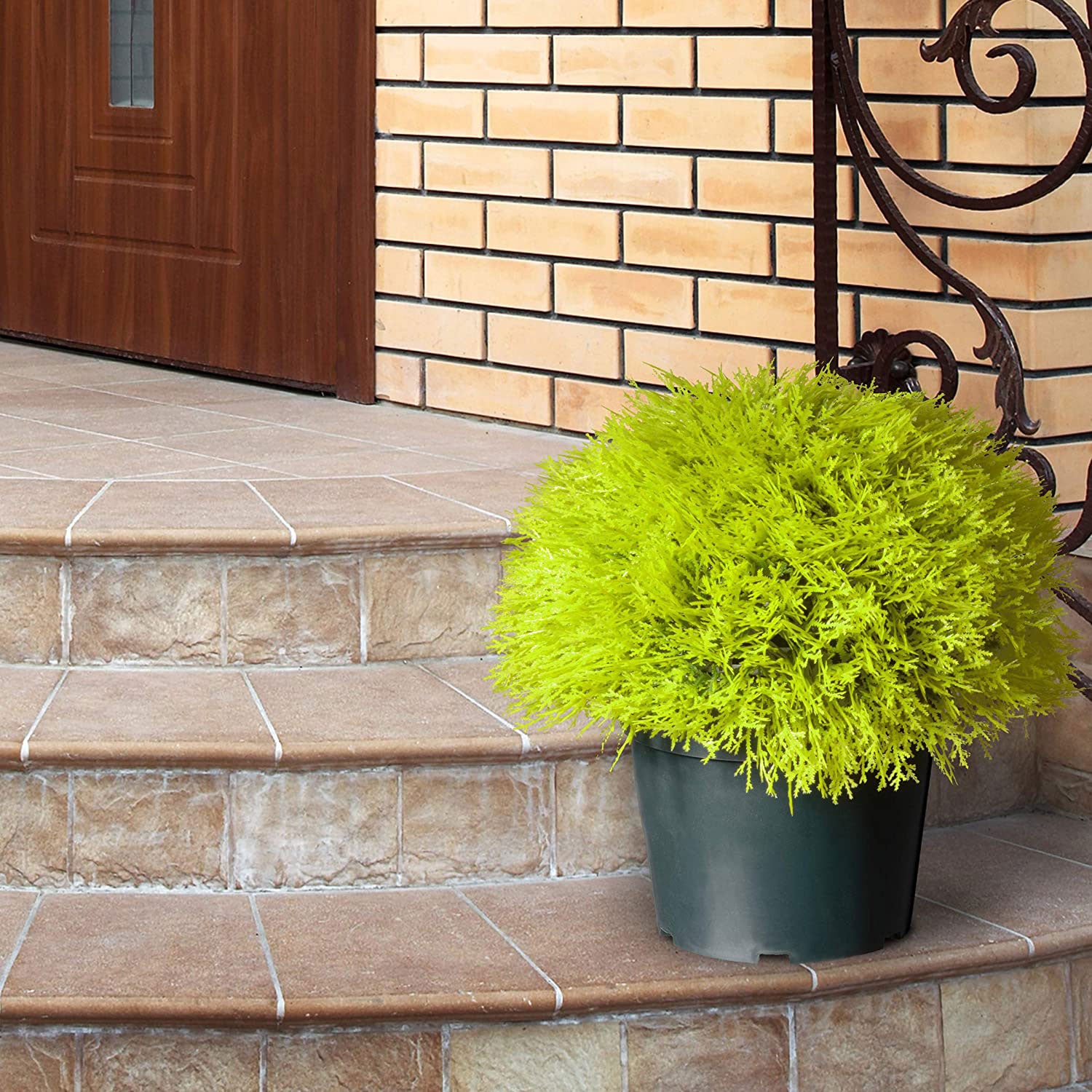 National Tree Company 15 Inch Golden Juniper Artificial Bush with Pot, Green