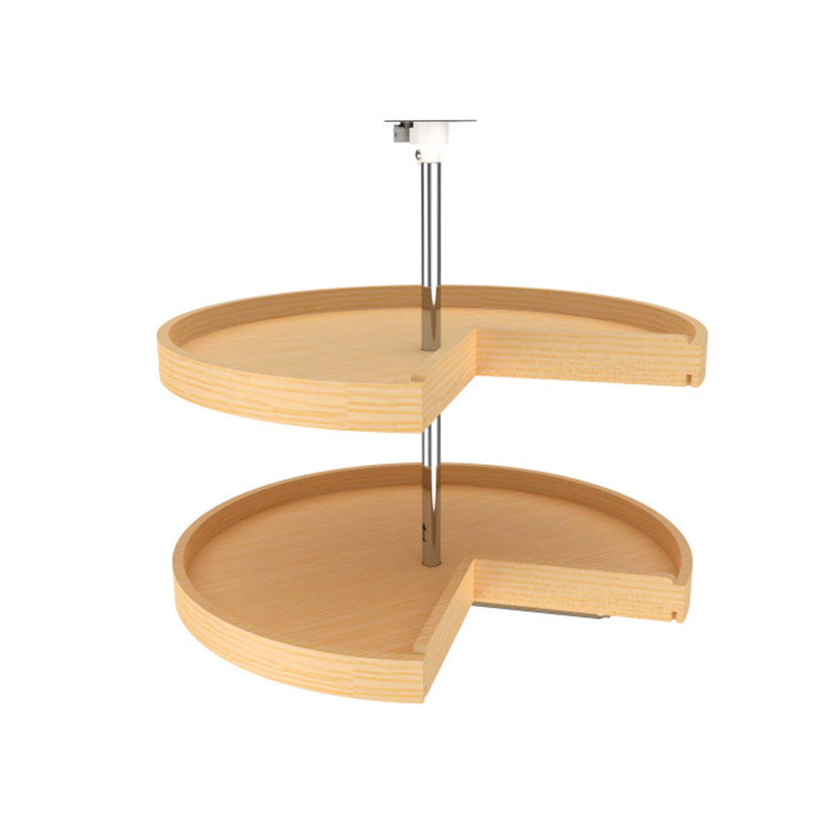 Rev-A-Shelf 20" Banded Wood D Shaped 2 Shelf Kitchen Storage Lazy Susan, Natural