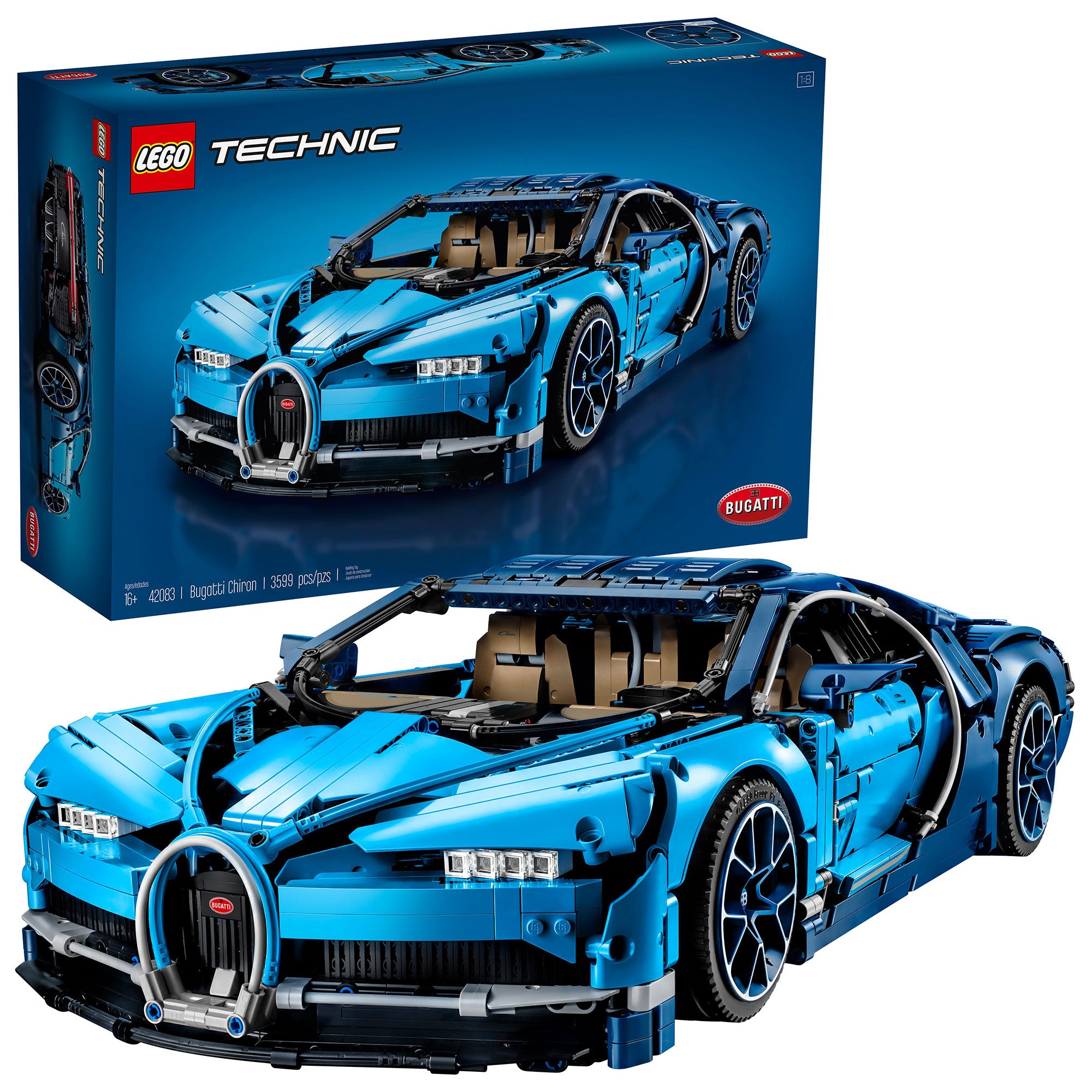 LEGO Technic Bugatti Chiron Race Car Scale Model Collectable Building Set, Blue