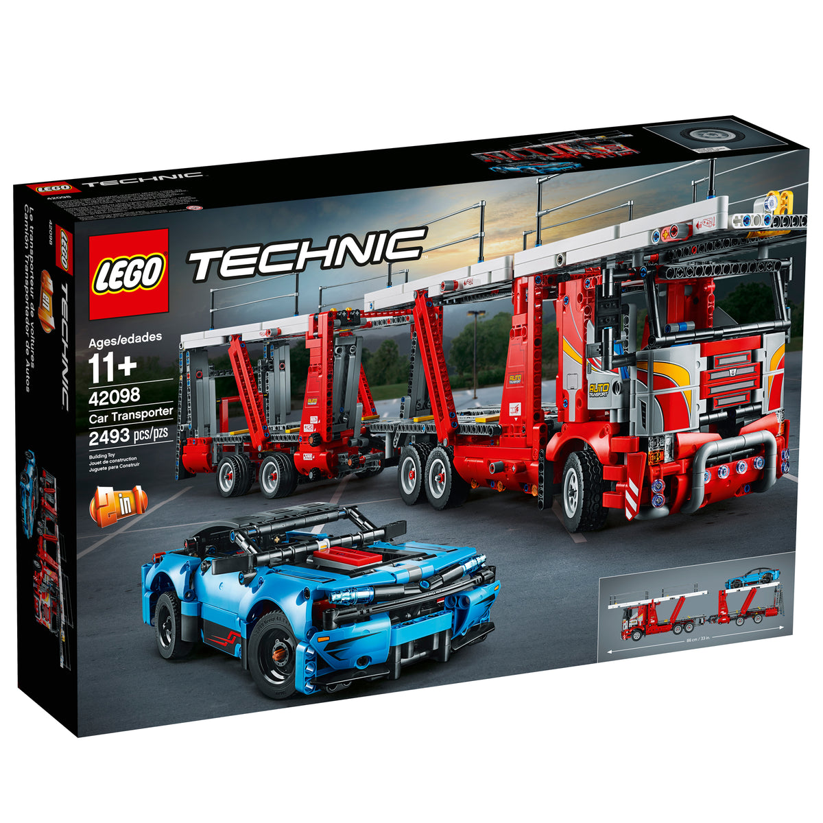 LEGO Model Car Transporter Truck 2493 Piece Block Building Toy Set (Open Box)