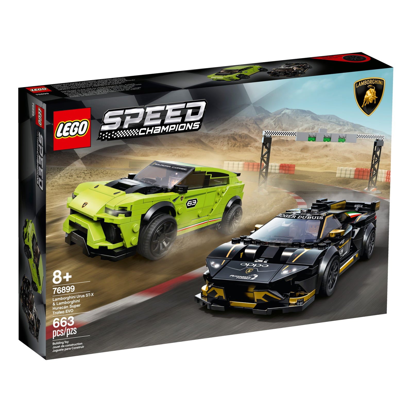 LEGO 76899 Speed Champions Lamborghini Replica Model Race Car Block Building Set