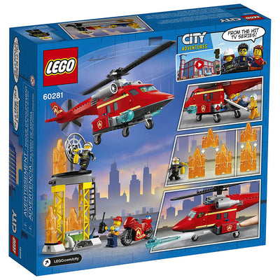 LEGO City Fire Rescue Helicopter 212 Piece Block Building Set and 3 Figures