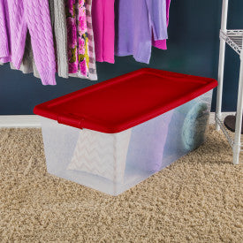 Sterilite 106-Quart Latching Box Plastic Stackable Storage Bin (4 Pack)