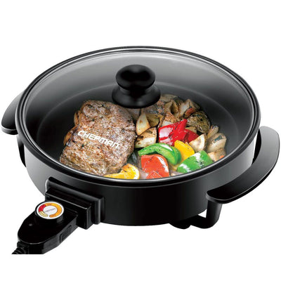 Chefman Electric Skillet 12 Inch Round Frying Pan with Non Stick Coating, Black