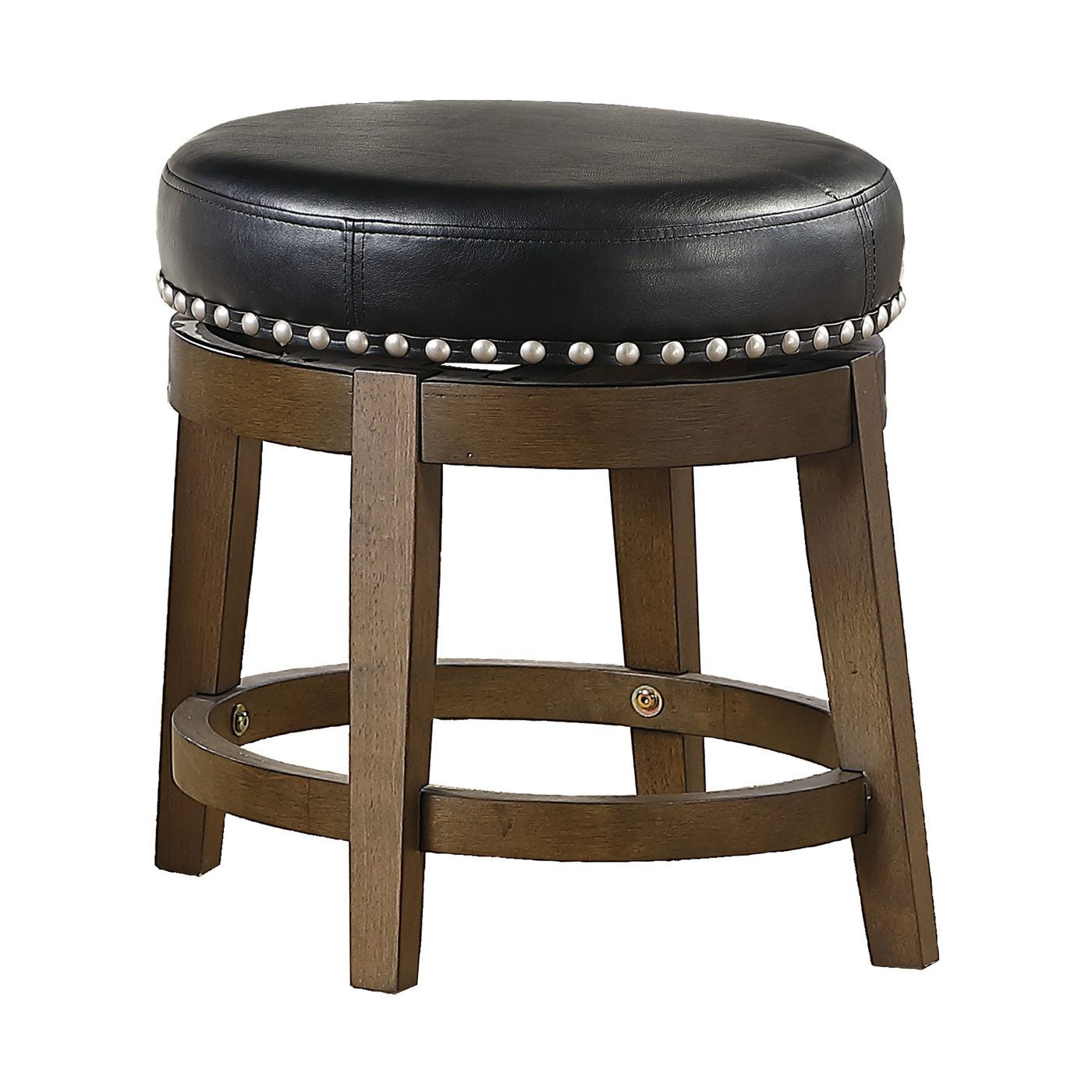 Lexicon Whitby 18 Inch Dining Height Round Swivel Seat Bar Stool, Black (2 Pack)