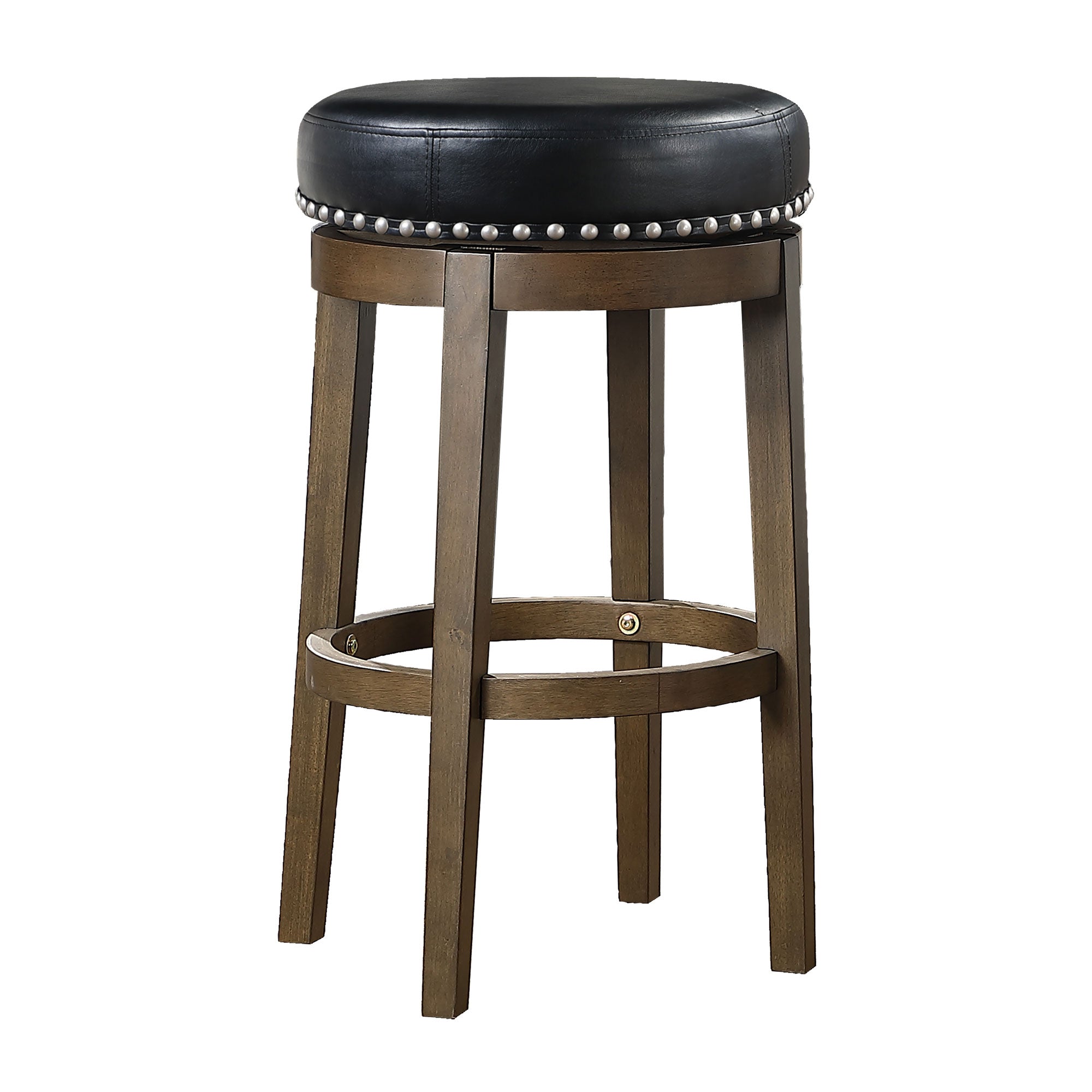 Lexicon Whitby 30.5 Inch Pub Height Round Swivel Seat Bar Stool, Black (4 Pack) - VMInnovations