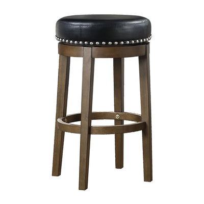 Lexicon Whitby 30.5 Inch Pub Height Round Swivel Seat Bar Stool, Black (4 Pack) - VMInnovations