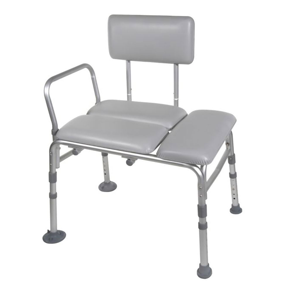 Bios Living Non Slip Adjustable Bath Transfer Bench with Back, Gray (2 Pack)