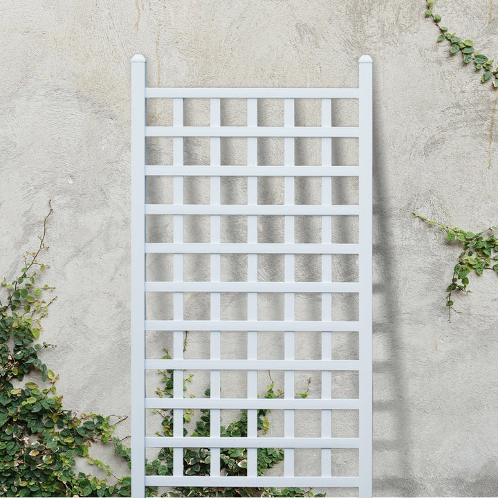 Dura-Trel Country Garden 35 x 66 Inch Vinyl Outdoor Garden Patio Trellis, White (For Parts)