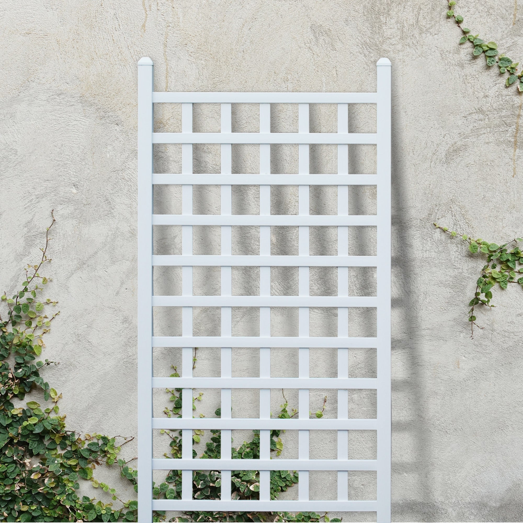 Dura-Trel Country Garden 35 x 66" Vinyl Outdoor Patio Trellis, White (Used) - VMInnovations
