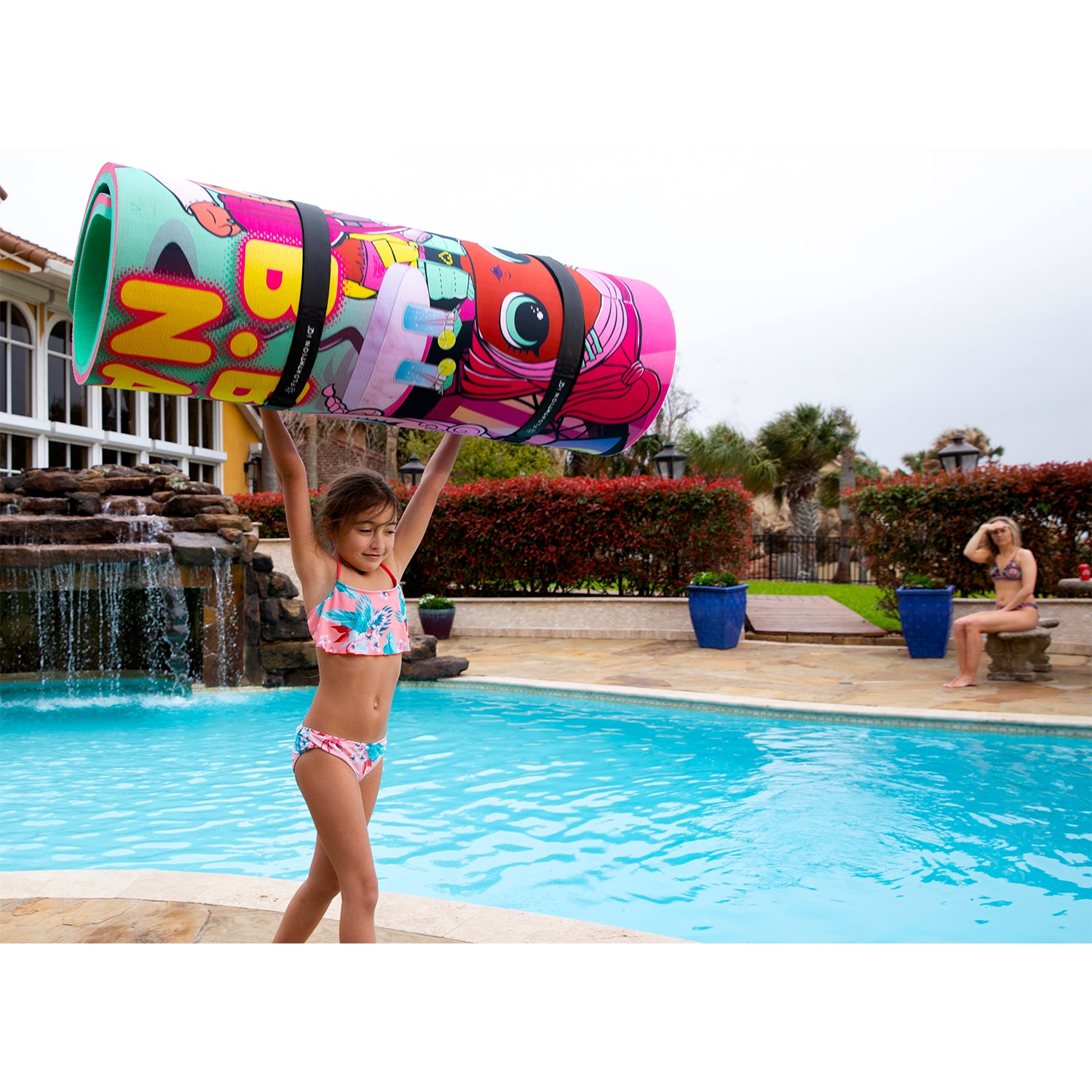 Mini Floating Oasis 6 by 4 Foot Large Lake Water Mat Foam Pad, BB Nation Design - VMInnovations
