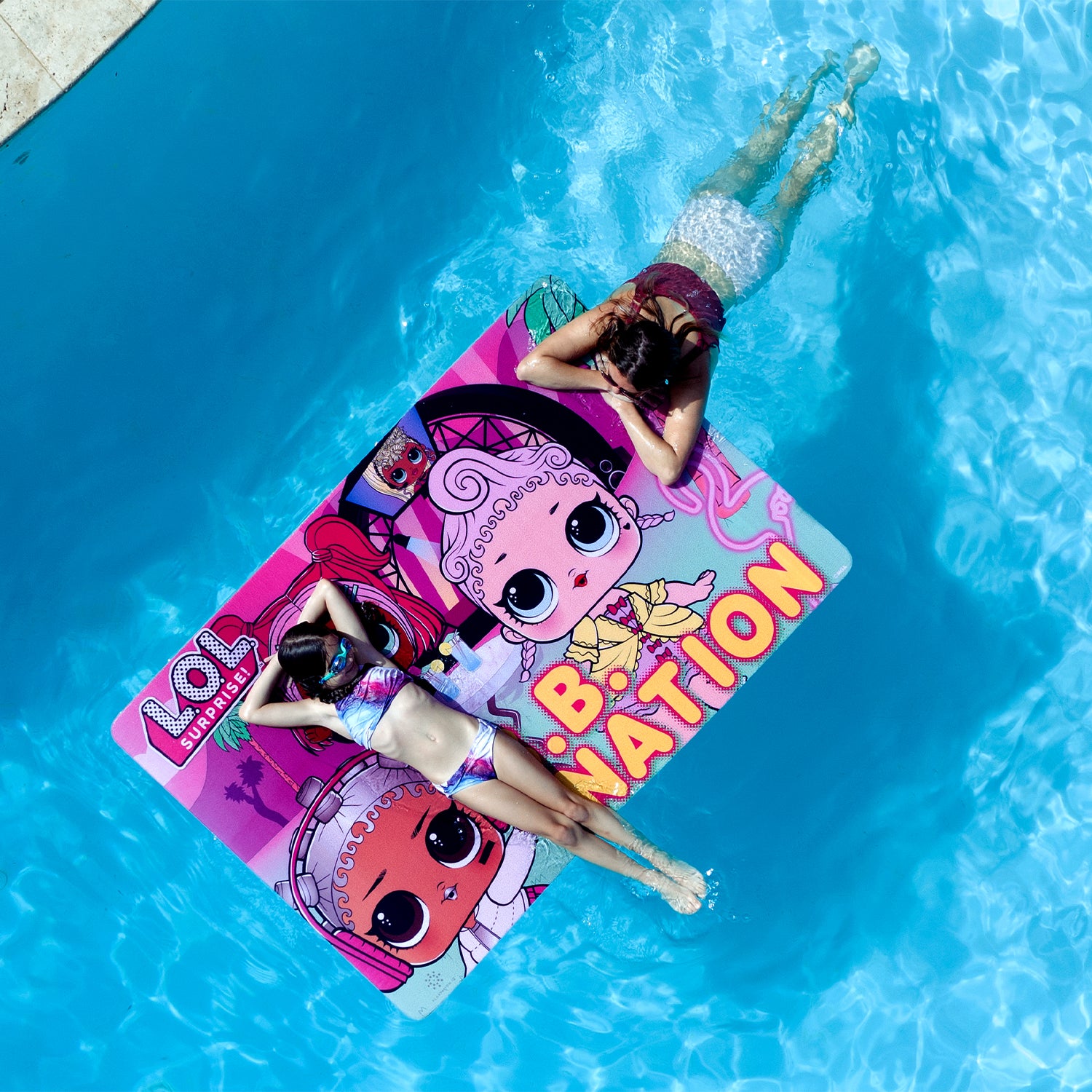 Mini Floating Oasis 6 by 4 Foot Large Lake Water Mat Foam Pad, BB Nation Design - VMInnovations