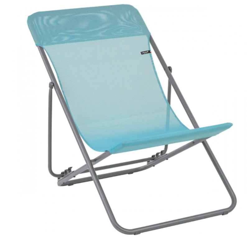 Lafuma Maxi Transat Folding Camping Steel Sling Chair, Lac Blue 2 Pack (Damaged)