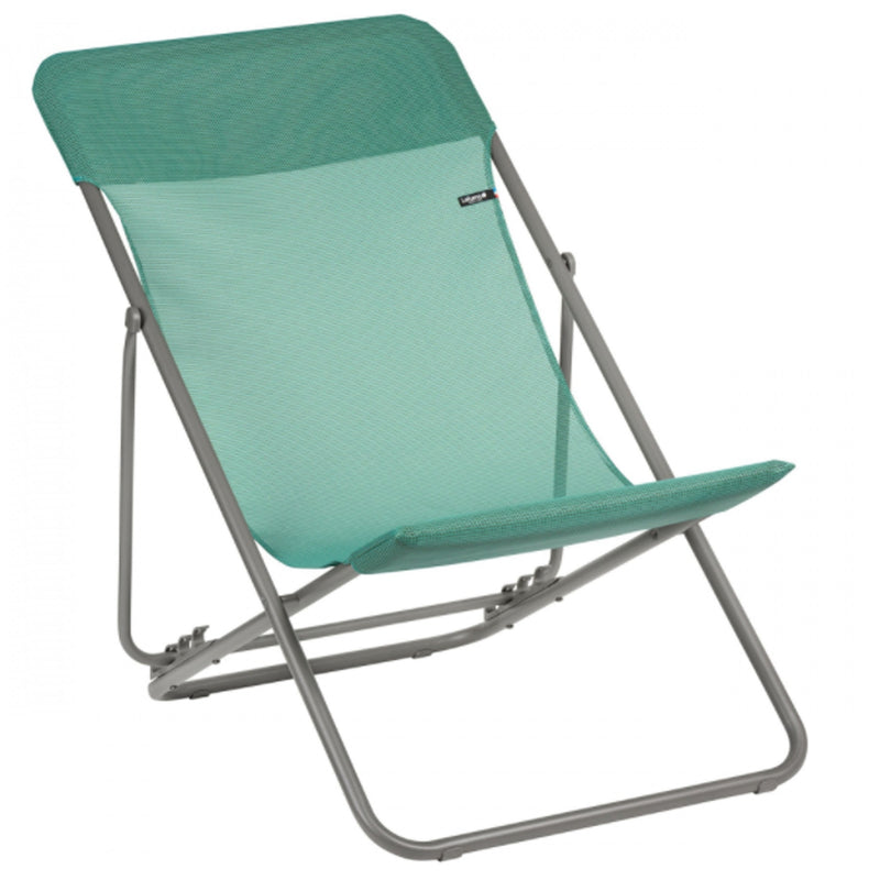 Lafuma Maxi Transat Folding Camping Steel Mesh Sling Chair, Chlorophyll (2 Pack)