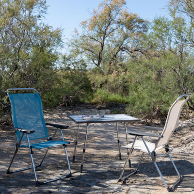 Lafuma Alu Cham Camping Patio Mesh Sling Chair, Seigle Gray (Set of 4)(Open Box)