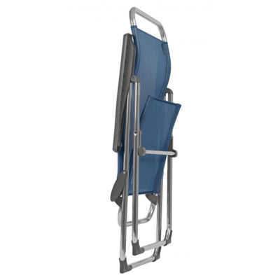 Lafuma Alu Cham Folding Camping Patio Mesh Sling Chair, Ocean Blue (Set of 4) - VMInnovations
