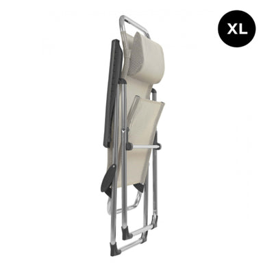 Lafuma XL Folding Camping Patio Mesh Sling Chair, Seigel Gray (Pair) (Damaged)