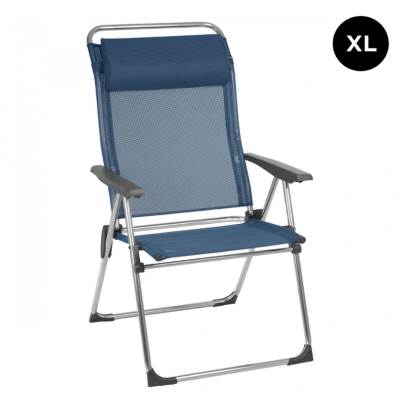 Lafuma Alu Cham XL Folding Camping Patio Mesh Sling Chair, Ocean Blue (Pair)