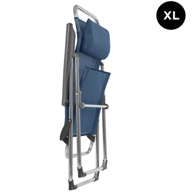 Lafuma Alu Cham XL Folding Camping Patio Mesh Sling Chair, Ocean Blue (Pair)