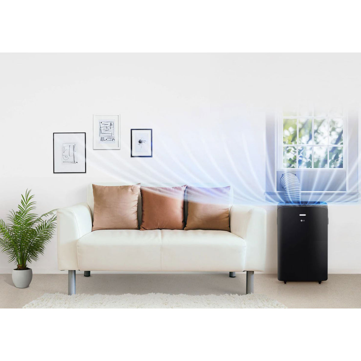 LG 12000 BTU 400 SqFt Portable Air Conditioner (Certified Refurbished)(Open Box)
