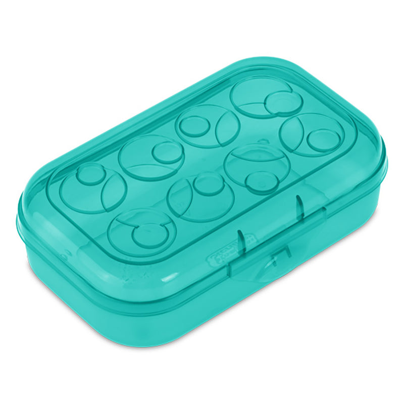 Sterilite Durable Plastic Portable Pencil Box with Hinged Lid, Green (12 Pack)