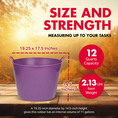 Little Giant 11 Gallon Farm Bucket Poly/Rubber Flex Tub with Handles (Open Box) - VMInnovations