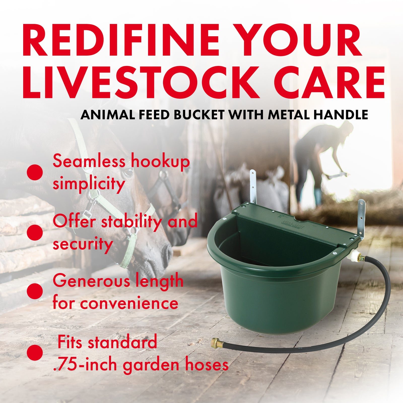 Little Giant 4 Gal DuraMate Automatic Waterer w/Metal Brackets, Green(For Parts) - VMInnovations