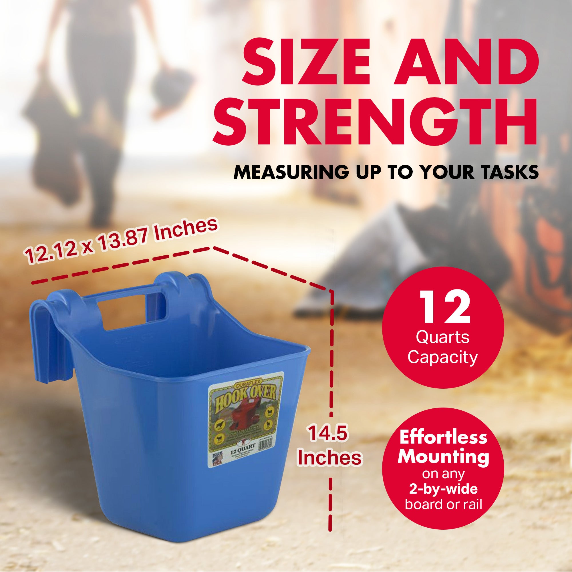 Little Giant 12 qt. Livestock & Pet Hook Bucket Feeder, Berry Blue (Open Box) - VMInnovations
