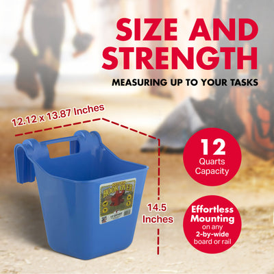 Little Giant 12 qt. Livestock & Pet Hook Bucket Feeder, Berry Blue (Open Box)