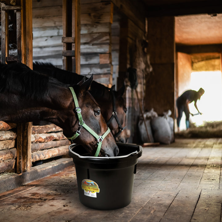 Little Giant Heavy Duty 22 Quart Flat Back Plastic Bucket w/ Metal Handle (Used)