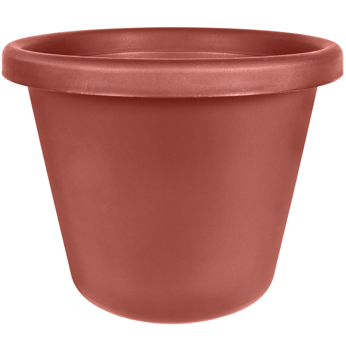 HC Companies LIA24000E35 24-Inch Indoor Plastic Round Classic Pot, Clay (6 Pack) - VMInnovations