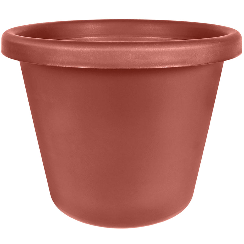 HC Companies LIA24000E35 24-Inch Indoor Plastic Round Classic Pot, Clay (4 Pack)