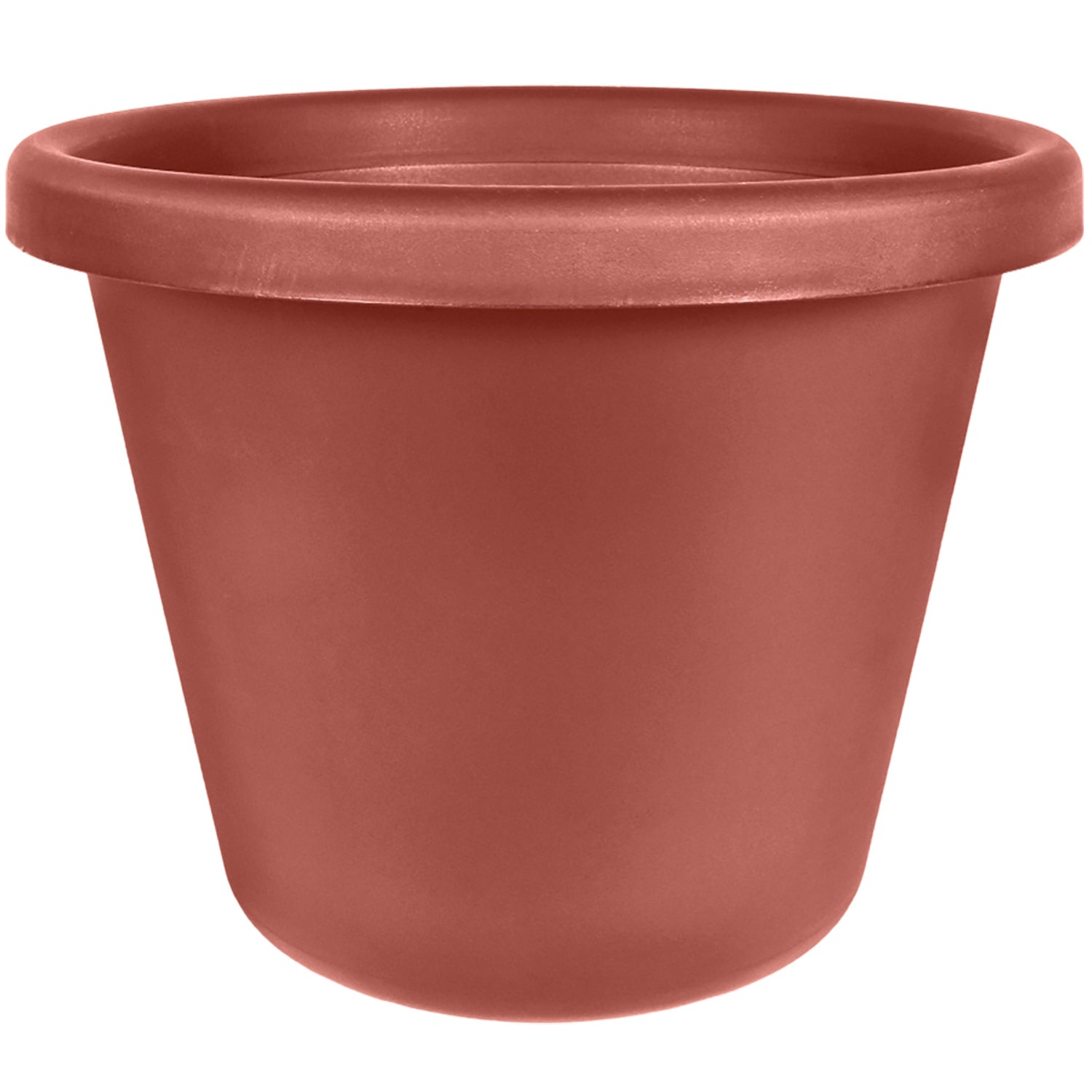 HC Companies LIA24000E35 24 Inch Plastic Round Classic Plant Pot, Clay (12 Pack)