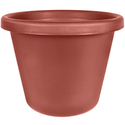 HC Companies LIA24000E35 24 Inch Plastic Round Classic Plant Pot, Clay (12 Pack)