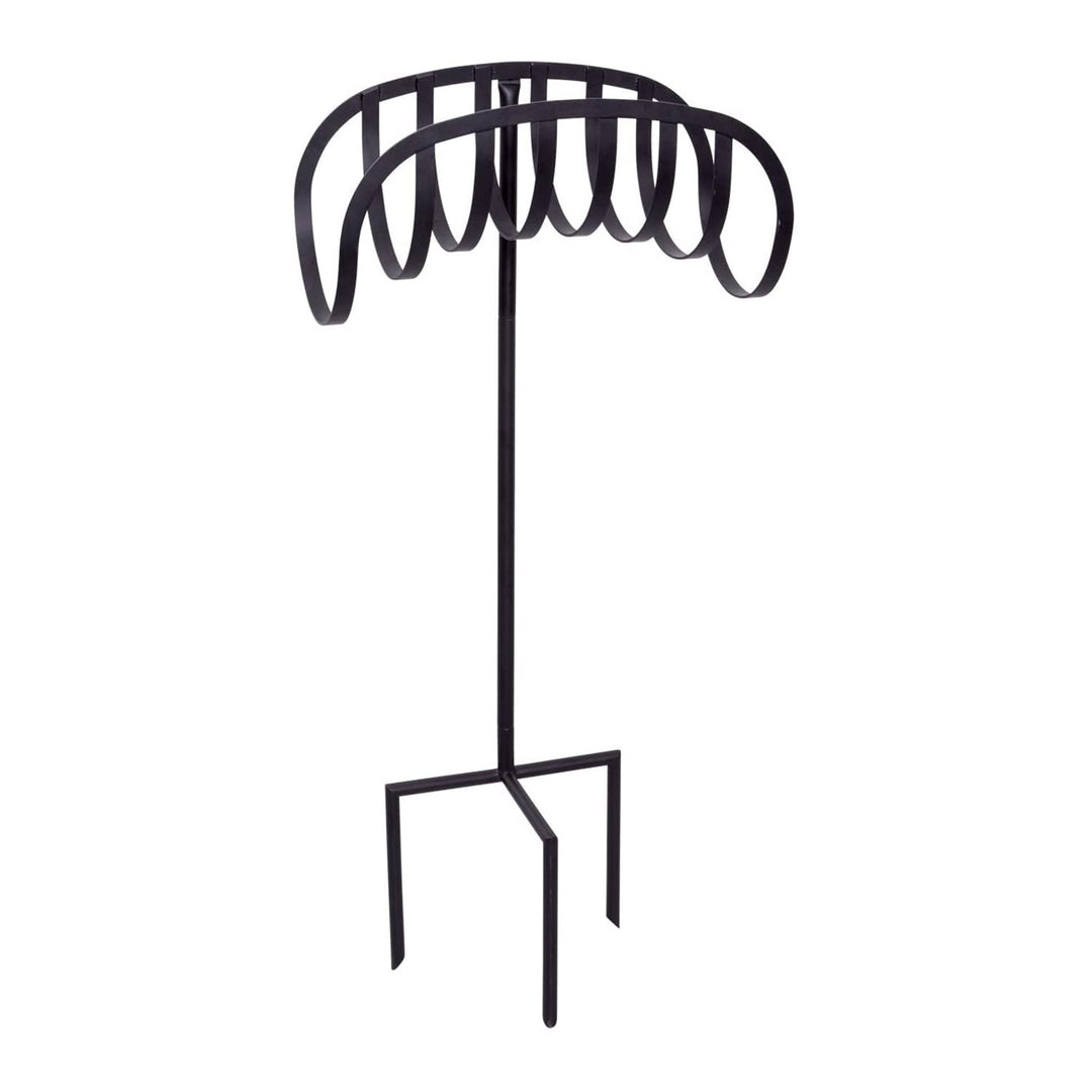 Liberty Garden Outdoor Steel Manger Decorative Hose Holder Stand, Blk (Open Box)