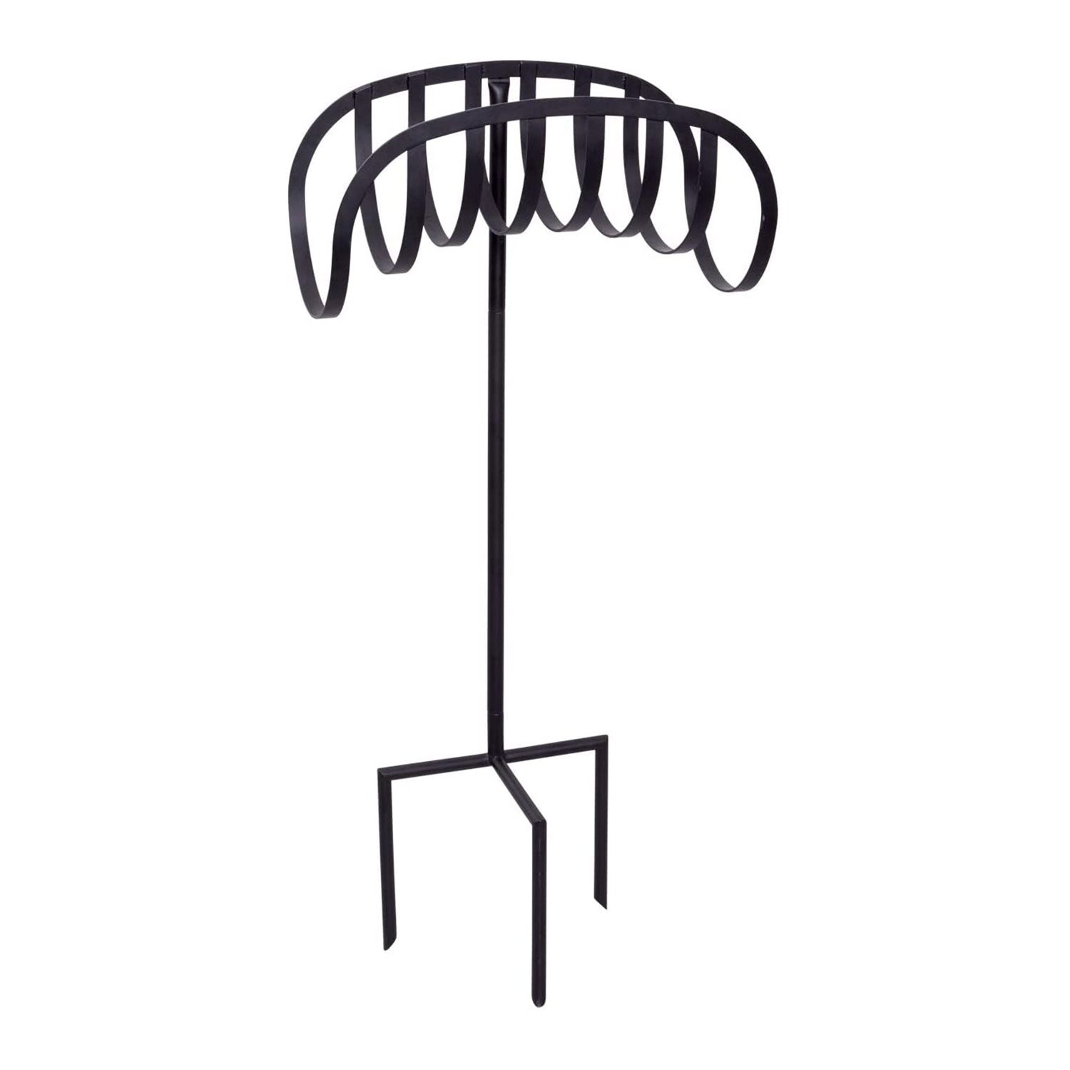 Liberty Garden Outdoor Steel Manger Decorative Hose Holder Stand, Blk (Open Box) - VMInnovations
