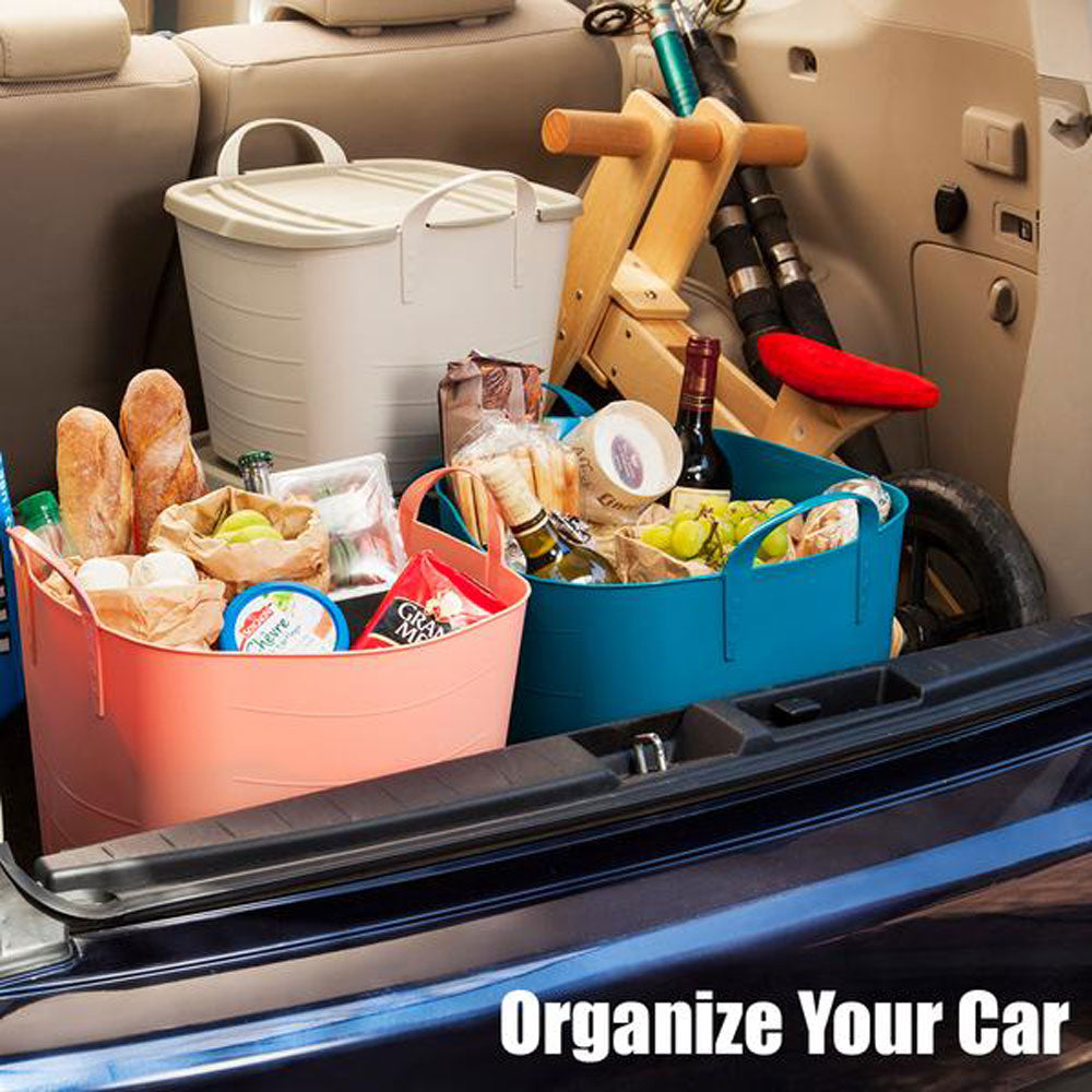 Life Story Tub Basket 25 Liter Plastic Storage Tote Bin with Handles, Black
