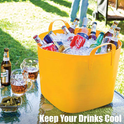 Life Story Tub Basket 25 Liter Plastic Storage Tote Bin with Handles, Black