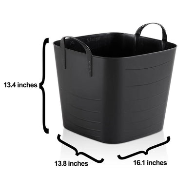 Life Story Tub Basket 25 Liter Plastic Storage Tote Bin with Handles (2 Pack)