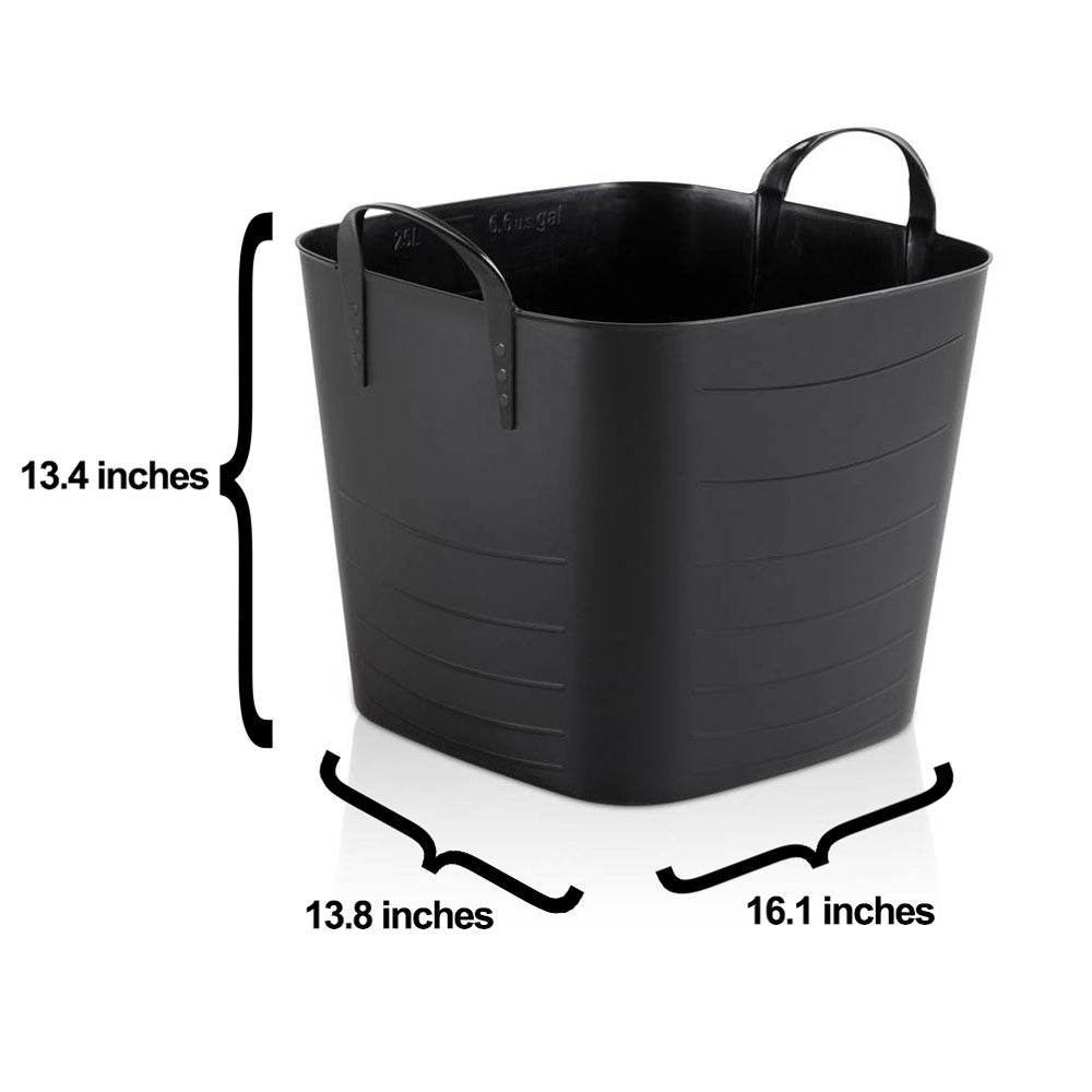 Life Story Tub Basket 25 Liter Plastic Storage Tote Bin with Handles (6 Pack)