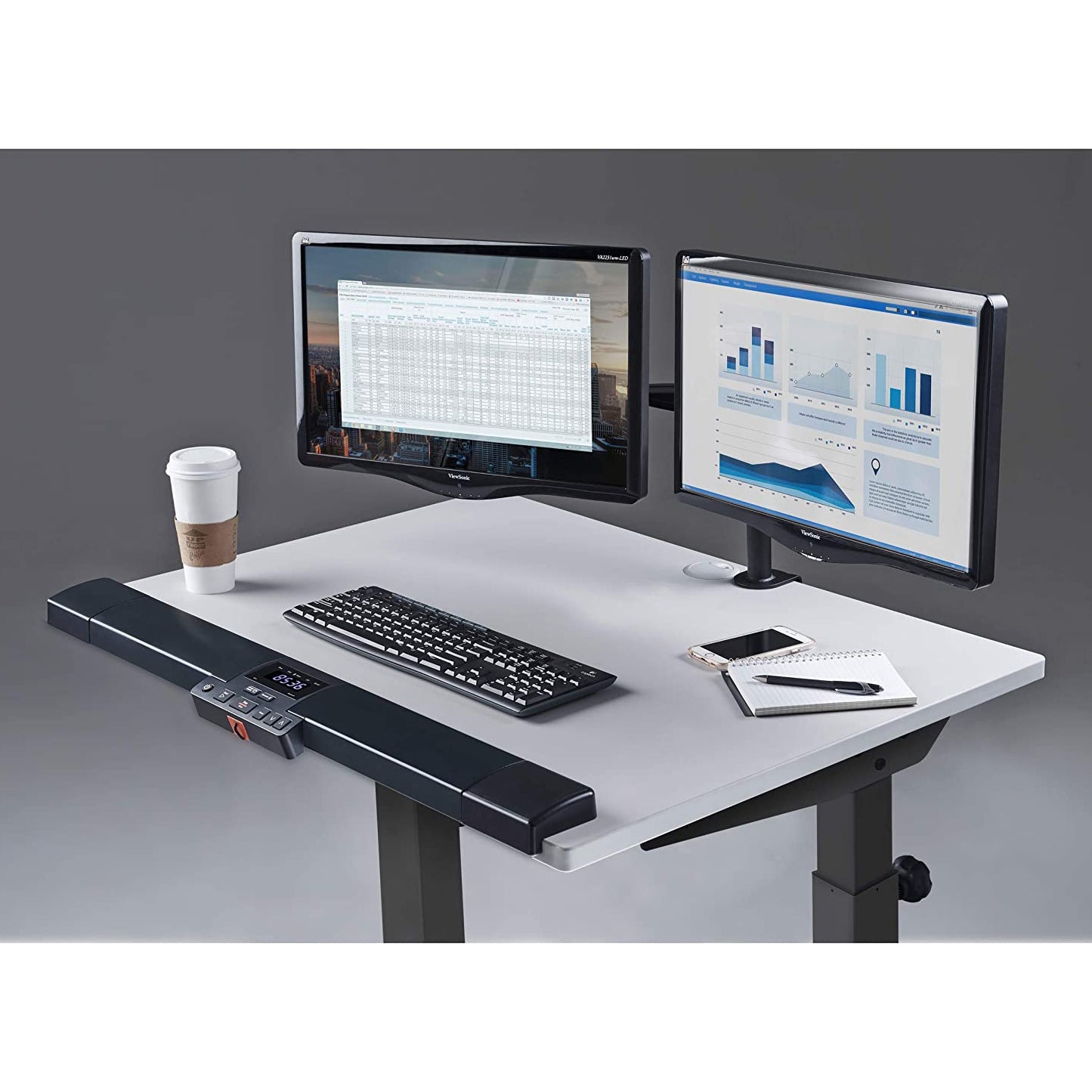 Lifespan Fitness TR1200-DT5 Adjustable Office Walking Desk Treadmill, Silver