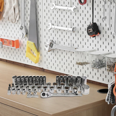 Master Mechanic 48 Piece SAE/Metric Socket Tool Set, 1/2 Inch Drive Ratchet Kit - VMInnovations