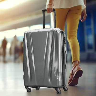 Samsonite SWERV Spinner 3pc Carry-On, Medium & Large Luggage Set, Silver (Used)