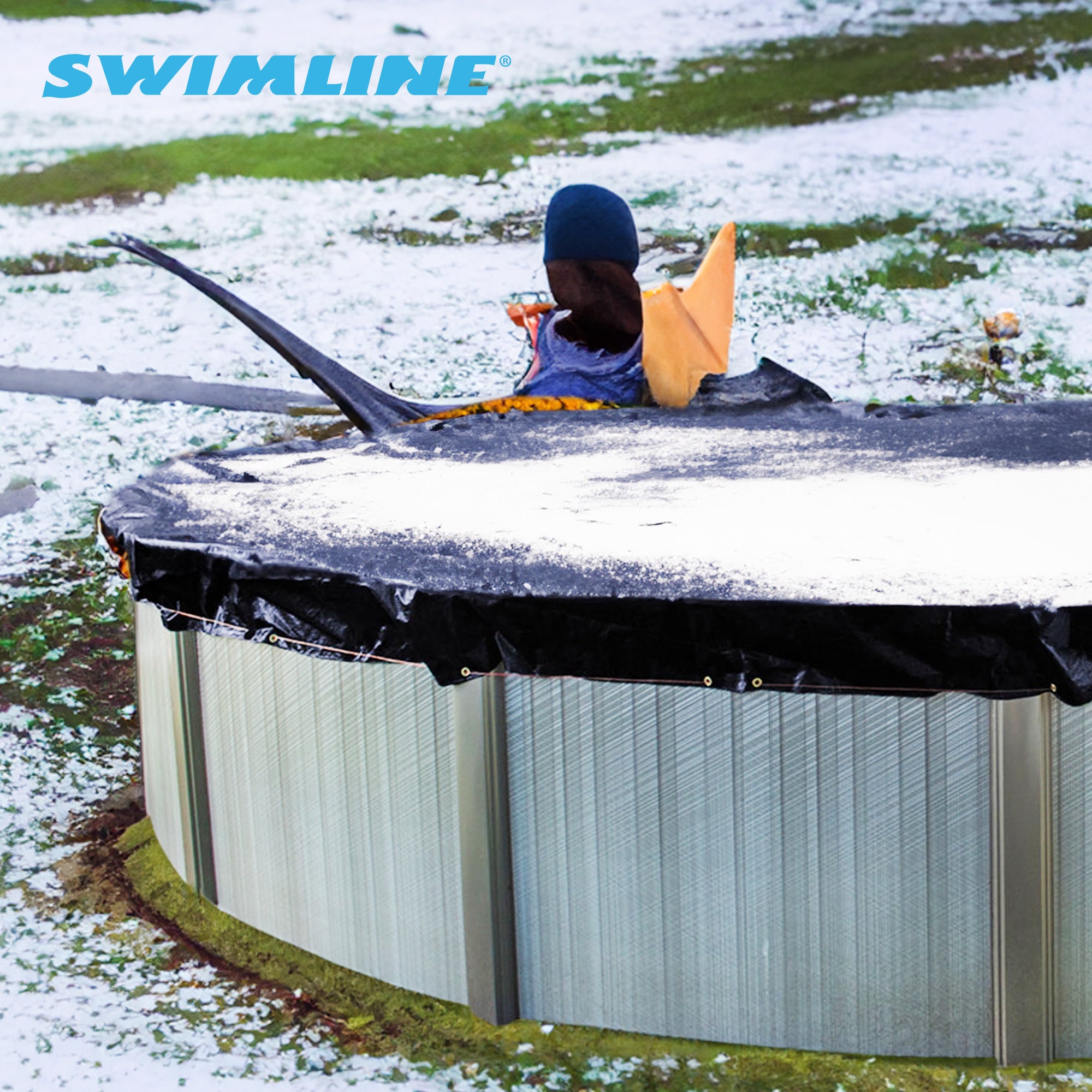 Swimline 28' Round Above Ground Swimming Pool Winter Cover Blue (Open Box) - VMInnovations