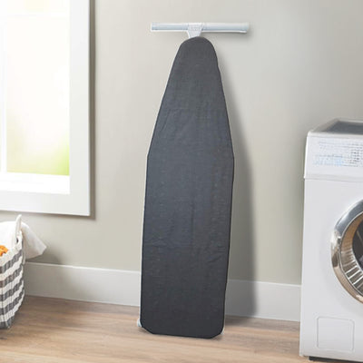 Homz T-Leg Foldable Adjustable Ironing Board with Foam Pad & Cotton Cover,Gray