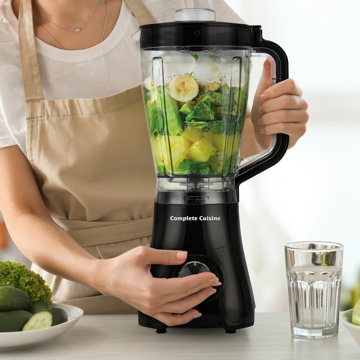 Complete Cuisine Kitchen Blender, 2-Speed Electric Smoothie Maker, 48 Oz, Black