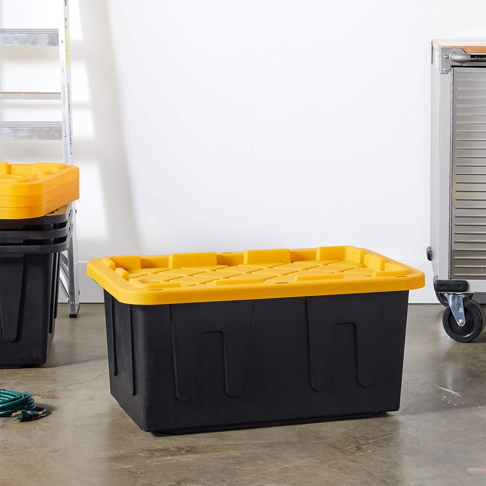 Homz Durabilt 27 Gallon Stackable Home Storage Container Lidded Tote Bin, 4 Pack - VMInnovations